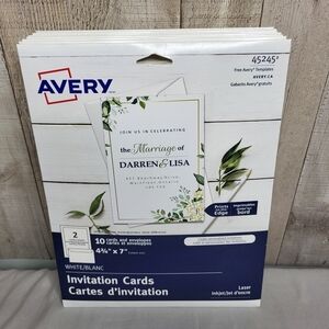 Avery White Invitation Cards. 7 packs. Brand New/Sealed.